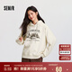 森馬（Semir）地理系列衛(wèi)衣女冬季圖案插肩袖加絨連帽上衣101724116010