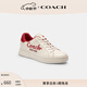 蔻馳（COACH）【男女同款】女士女鞋蛇型文字NEW YEAR HIGH LINE運動(dòng)鞋平底 白堊彩 36.5
