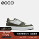 愛(ài)步（ECCO）男鞋休閑鞋 潮流厚底板鞋男熊貓鞋 街頭ACE856824 灰綠色/米白色85682452046 41