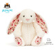 Jellycat花布邦尼兔動物毛絨玩偶兔子玩偶兒童禮物娃娃生日新婚禮物 白芮（乳白色） Medium