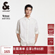 杰克·瓊斯（JACK&JONES）25年男裝七分袖襯衫男士夏季薄款柔軟高端短袖襯衣休閑寬松外穿 A06雪白色 M