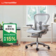 赫曼米勒（HERMAN MILLER）Aeron 座椅 礦石白電腦椅人體工學(xué)座椅辦公椅 甄享款 90-120度(含) 升降扶手 中號