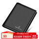 稻草人男士錢(qián)包頭層牛皮輕薄多功能短款卡包豎款男式票夾黑色生日禮物