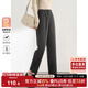 尚都比拉加厚毛呢煙管褲女冬季保暖加絨褲小個(gè)子顯瘦九分休閑褲 花灰色 L 