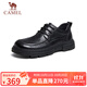 駱駝（CAMEL）牛皮系帶經(jīng)典商務(wù)休閑德比皮鞋男結婚新郎 G14A155634 黑色 42