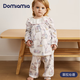 DOMIAMIA女童春裝兒童睡衣長(cháng)袖分體睡衣童裝衣服套裝純棉花邊 【棉氨花邊款】菲拉沁語(yǔ) 常規 90 推薦77-88cm
