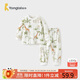 童泰（TONGTAI）嬰兒套裝四季純棉寶寶衣服男女童家居服內(nèi)衣上衣褲子綠色100碼