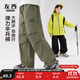 左西童裝男童傘兵褲秋裝兒童戶(hù)外高彈工裝褲2025新款中大童褲子潮 軍綠色 130 cm