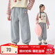 茵曼（INMAN）童裝女童衛褲卡通皮質(zhì)章仔25秋季兒童中大童休閑褲女孩褲子 花灰色 120