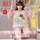 LangSha2025新款秋冬季兒童珊瑚絨睡衣加絨加厚公主法蘭絨女童家居服套裝