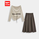 IEF/愛(ài)依服套裝2025秋季新款法式大方得體氣質(zhì)感通勤顯瘦上下套裙 燕麥1 M