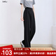 betu女裝2025夏季新款休閑闊腿褲垂順高腰百搭西裝褲褲子2507T43 黑色 M