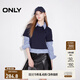 ONLY2024冬季新款學(xué)院風(fēng)假兩件格紋拼接襯衫蕾絲衫女|125151003 E39 緊窗藍(lán)色 S (160) 80A