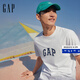 Gap【成毅代言】男女裝2025純棉字母logo短袖T恤常規上衣570044 白色 M 美碼 L亞洲碼180/96A