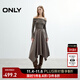 ONLY2025夏季新款優(yōu)雅拼接假兩件露肩A字傘裙連衣裙女|125307032 E05繩索灰色 XS