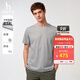 哈吉斯（HAZZYS）男女裝 夏季【情侶款】圓領(lǐng)上衣簡(jiǎn)約純色百搭短袖T恤 灰色GE -男款 XL （180/100A 50） 男
