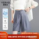 婭麗達（YERAD）涼感輕薄短褲女2024夏季新款顯瘦中褲休閑褲子五分褲西裝褲 灰色 (H0) 29