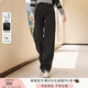 香影深灰色水洗牛仔褲女高腰2024冬季新款梨型身材寬松窄版直筒褲 深灰 M