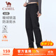 駱駝（CAMEL）加絨直筒長(cháng)褲女裝防潑水梭織運動(dòng)褲 C25CA6L6025 幻影黑 M