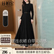 絲柏舍長(cháng)袖大擺裙2025秋裝新款女優(yōu)雅收腰顯瘦圓領(lǐng)氣質(zhì)連衣裙