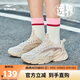鴻星爾克休閑鞋女士秋季拼接撞色復(fù)古戶外運(yùn)動(dòng)鞋慢跑鞋子女鞋|逸界