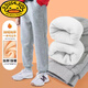 G.duck純色兒童衛褲童裝運動(dòng)褲洋氣冬季女童衛褲中大童褲子男童校服褲子 加絨加厚灰色衛褲【薄絨】 140 cm