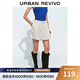 UR2025夏季新款女裝通勤氣質(zhì)風(fēng)半松緊腰條紋短褲UWH650041 白色條紋 S