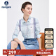 Navigare意大利小帆船長(cháng)袖襯衫女格子襯衣休閑女裝2313071011 蔚藍/白 M