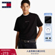 TOMMY JEANS【純色純棉】25春夏新款男裝平紋針織寬松短袖/修身圓領(lǐng)T恤 【寬松刺繡】黑色BDS M