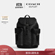 蔻馳（COACH）奧萊男士經(jīng)典標志老花WARNER雙肩包旅行大容量通勤 QB/炭黑色/黑色