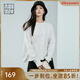 美洋（MEIYANG）白云長(cháng)袖T恤 爽棉螺紋基礎百搭長(cháng)袖磨毛萬(wàn)能白色內搭新款t恤上衣 白色 L