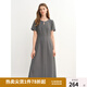 獨(dú)束（DUSHU）大碼女裝長(zhǎng)短款法式氣質(zhì)簡(jiǎn)約連衣裙2025夏微胖設(shè)計(jì)感百搭裙子 灰色（長(zhǎng)款） XL （尺碼：3）