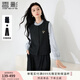 香影【都市雅紳】通勤氣質套裝女2025秋季新款襯衫馬甲褲子三件套 藏青 馬夾+褲子 S