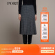 PORTS 寶姿秋冬新品女裝中長(cháng)百褶裙半裙LM9S056NFQ067 黑色格子 XS (2)