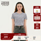 Teenie Weenie小熊女裝時(shí)尚簡(jiǎn)約春夏華夫格短袖T恤碎花滿(mǎn)印打底衫 灰色 S