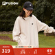 FILA FUSION斐樂(lè )潮牌情侶款套頭衛衣秋簡(jiǎn)約寬松針織上衣可選加絨 藊豆灰-BG S