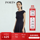 PORTS寶姿商場(chǎng)同款新品女裝氣質(zhì)純色修身短袖連衣裙LL8N021RWE005 丈青 M (6)