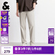 杰克·瓊斯（JACK&JONES）25年男裝秋季休閑褲男百搭松緊腰商務(wù)長(cháng)褲萊賽爾親膚品牌褲子男士 025石灰色 長(cháng)褲 松緊腰頭 33 180