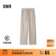 森馬（Semir）[商場(chǎng)同款]休閑褲女加絨長(cháng)褲簡(jiǎn)約冬2024仿呢闊腿褲101724127016A