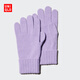 優(yōu)衣庫女裝羊絨手套/25秋冬新款479257 71 淺藍紫色 M