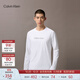 Calvin KleinJeans25秋季新款男士休閑通勤ck字母印花圓領(lǐng)打底衫長(cháng)袖T恤上衣 YAF-月光白 M