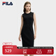 FILA 斐樂(lè )官方女裝連衣裙2025年夏季新品修身顯瘦無(wú)袖背心裙打底裙子 正黑色-BK M 165/84A/M