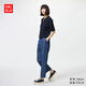 優(yōu)衣庫女裝棉質(zhì)牛仔舒適九分褲/水洗產(chǎn)品休閑時(shí)尚百搭478995 67 海藍色 M /160/68A