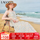 LAGOGO小清新碎花吊帶裙長(cháng)裙女拉谷谷夏季新款法式溫柔氣質(zhì)連衣裙 混色(Y0) XL