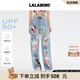 LALABOBO[防曬防紫外線(xiàn)]趣味闊腿褲女2025夏新款寬松百搭長(cháng)褲LBEB-WXZC22 藍色 輕薄 S