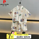 皮爾卡丹（pierre cardin）童裝哪吒衣服男童套裝夏季中小兒童短袖襯衫哪咤國風(fēng)寶寶兩件套潮 娜扎兒童衣服-圖片色 90 尺碼1~2歲【 80-90cm】