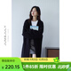 嘉茱莉新款長(zhǎng)款針織開衫外套女寬松針織上衣V領(lǐng)中長(zhǎng)款毛衣毛衫 雅黑 均碼