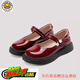 G.duck小黃鴨女童小皮鞋2025春秋新款黑色瑪麗珍鞋小女孩鞋子兒童公主鞋 酒紅色 （建議腳長(cháng)加1厘米） 37 （內長(cháng)23.5厘米）