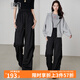 晚白【新品】2025秋款純色百搭褲子高腰時(shí)尚氣質(zhì)工裝休閑褲女 黑色 26