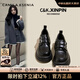 CAMILA KSENIA小皮鞋女2025新款夏季一腳蹬設計復古時(shí)尚百搭樂(lè )福鞋子 黑色【單里】 36